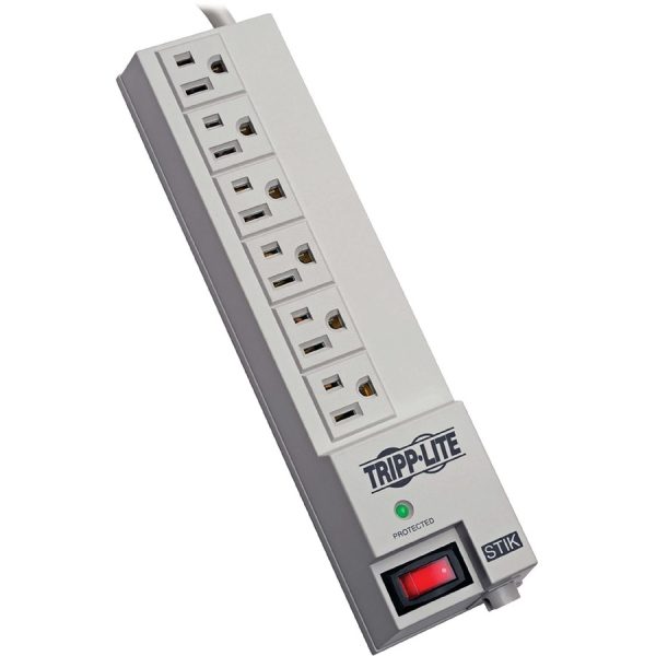 Tripp Lite Surge Protector Power Strip 120V RT Angle 6 Outlet 6' Cord 540 Joule