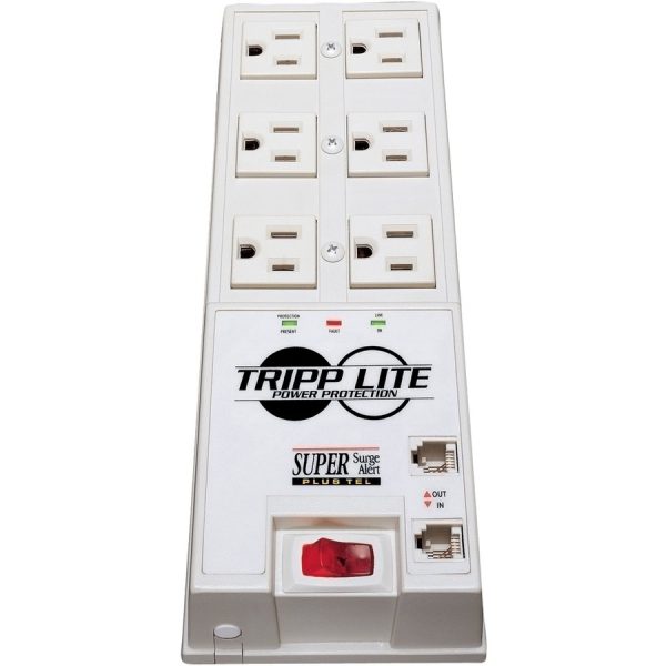 Tripp Lite Surge Protector Power Strip 6 Outlet 6' Cord 3040 Joules Tel/DSL Auto Shut Off