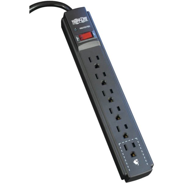 Tripp Lite Surge Protector Power Strip 120V 6 Outlet 6' Cord 790 Joule Black