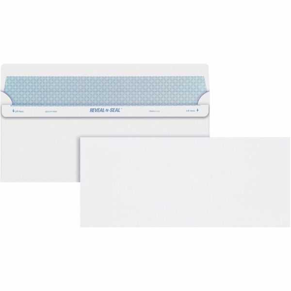 Quality Park No. 10 Security Tinted Business Envelopes with Reveal-N-Seal® Self-Seal Closure - Security - #10 - 9 1/2" Width x 4 1/8" Length - 24 lb - 500 / Box - White