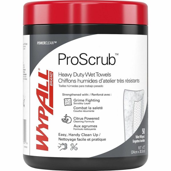 Wypall Power Clean ProScrub Pre-Saturated Wipes