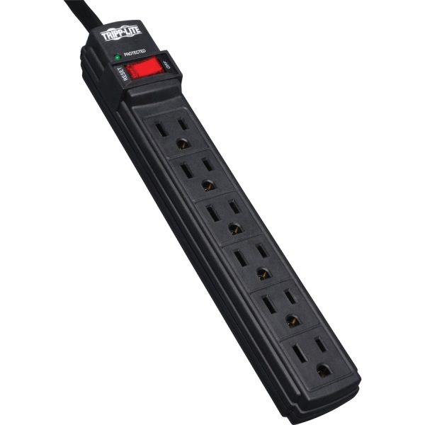 Tripp Lite Surge Protector Power Strip 6 Outlet 6' Cord 360 Joules Black