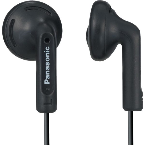 Panasonic RP-HV096 Earphone - Stereo - Black - Mini-phone (3.5mm) - Wired - 17 Ohm - 20 Hz 20 kHz - Nickel Plated Connector - Earbud - Binaural - Open - 3.94 ft Cable