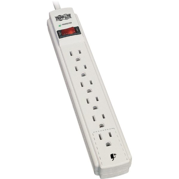 Tripp Lite Surge Protector Power Strip 120V 6 Outlet 8' Cord 990 Joule Flat Plug