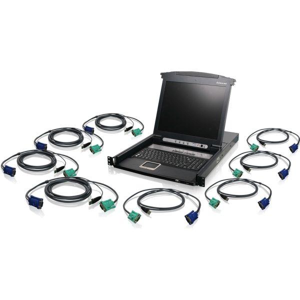 IOGEAR 8-Port LCD Combo KVM Switch with USB KVM Cables (TAA Compliant)