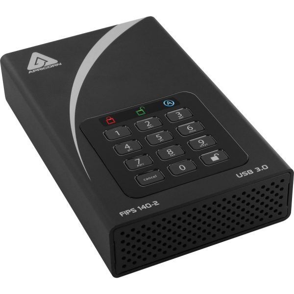 Apricorn Aegis Padlock DT FIPS ADT-3PL256F-10TB 10 TB Desktop Hard Drive - 3.5" External - Black - TAA Compliant - Desktop PC Device Supported - USB 3.0 - 256-bit Encryption Standard