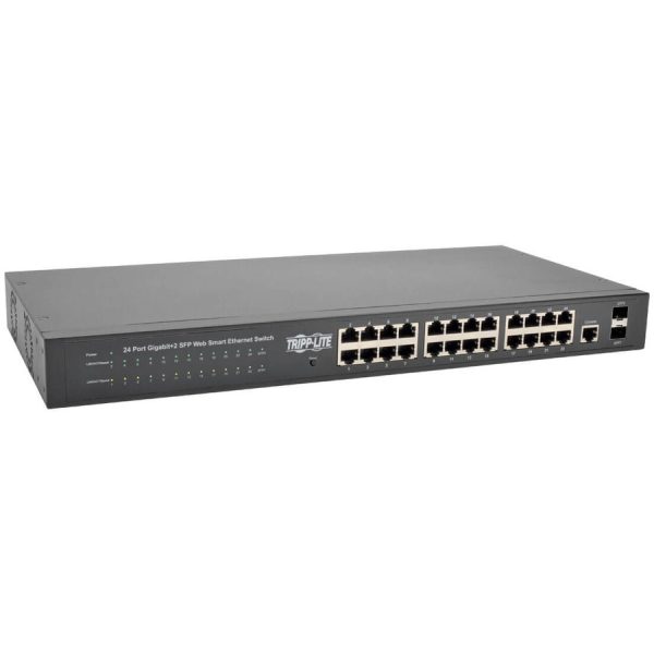 Tripp Lite 24 10/100/1000Mbps Port Gigabit L2 Web-Smart Managed Switch, 2 Dedicated Gigabit SFP Slots, 52 Gbps, Web Interface