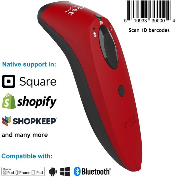 SocketScan® S730, 1D Laser Barcode Scanner, Red