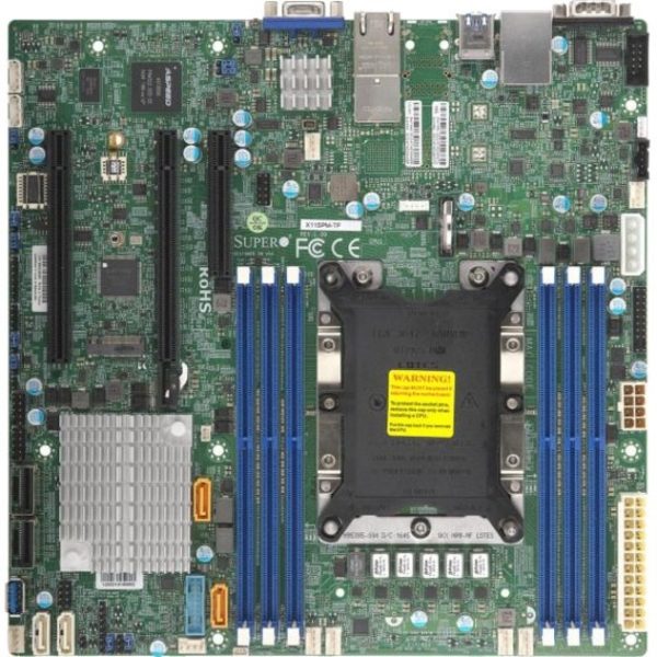 Supermicro X11SPM-TF Server Motherboard - Intel C622 Chipset - Socket P LGA-3647 - Micro ATX - Xeon Processor Supported - 768 GB DDR4 SDRAM Maximum RAM - RDIMM, DIMM, LRDIMM - 6 x Memory Slots - 12 x SATA Interfaces