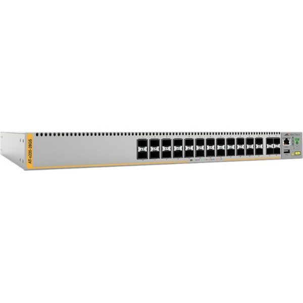 Allied Telesis 28-Port 100/1000X SFP Switch - Manageable - 1000Base-X - 3 Layer Supported - Modular - 28 SFP Slots - Optical Fiber - 1U High - Rack-mountable