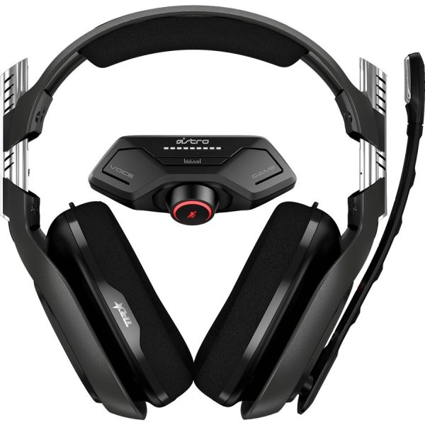 Logitech A40 TR Headset + MixAmp M80 - Stereo - Mini-phone (3.5mm) - Wired - 48 Ohm - 20 Hz - 20 kHz - Over-the-head - Binaural - Circumaural - 3.28 ft Cable - Uni-directional Microphone - Noise Canceling - Black