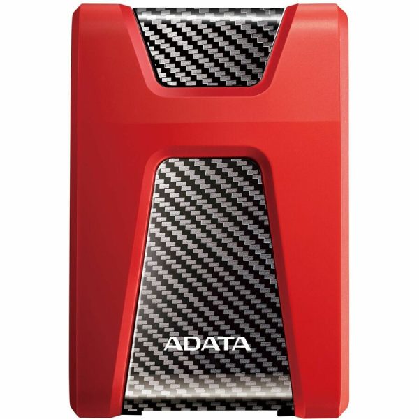 Adata DashDrive Durable HD650 AHD650-1TU31-CRD 1 TB Portable Hard Drive - 2.5" External - Red - Gaming Console Device Supported - USB 3.2 (Gen 1) - 256-bit AES Encryption Standard - 1 Pack