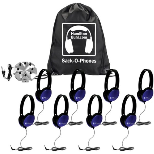 Hamilton Buhl Sack-O-Phones SOP-PRM8JB Headphone - Stereo - Blue - Mini-phone (3.5mm) - Wired - 32 Ohm - 50 Hz 20 kHz - Over-the-head - Binaural - Ear-cup - 5 ft Cable