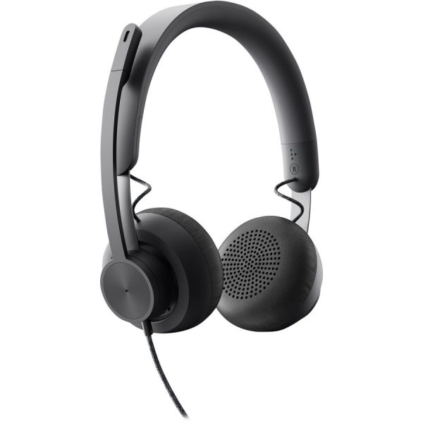 Logitech Zone Headset - Stereo - USB Type C - Wired - 32 Ohm - 20 Hz - 16 kHz - Over-the-head - Binaural - Circumaural - 6.23 ft Cable - Uni-directional, Omni-directional Microphone