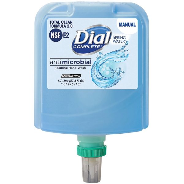 Dial Complete Antimicrobial Foaming Hand Wash - Spring Water Scent - 57.5 fl oz (1700.5 mL) - Bacteria Remover - Home, Healthcare, School, Office, Restaurant, Daycare - Blue - Non-drying - 1 Each