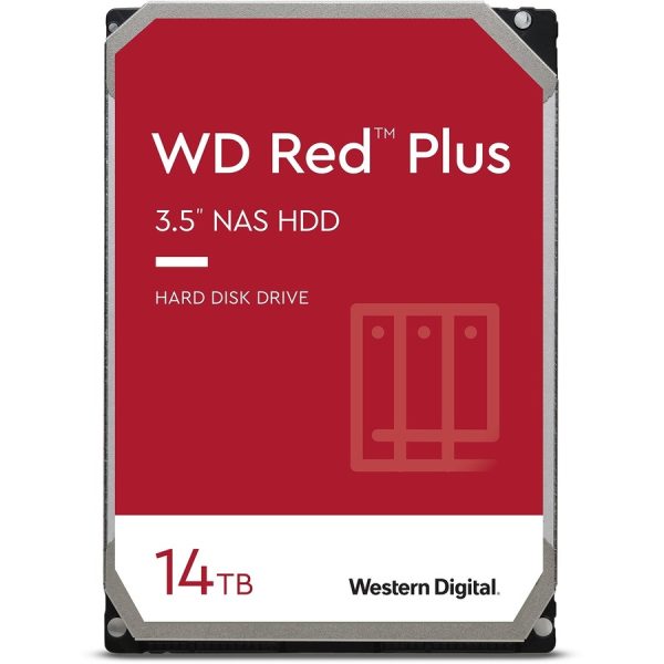 Western Digital Red Plus WD140EFGX 14 TB Hard Drive - 3.5" Internal - SATA (SATA/600) - Conventional Magnetic Recording (CMR) Method