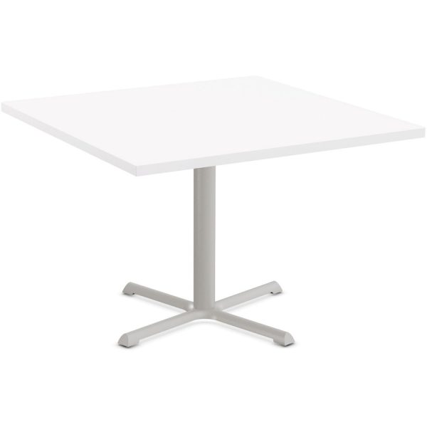 Special-T StarX-2 Dining Table - White Square Top - Gray, Powder Coated Base - 36" Table Top Length x 36" Table Top Width - 29" Height - Assembly Required - Thermofused Laminate (TFL) Top Material