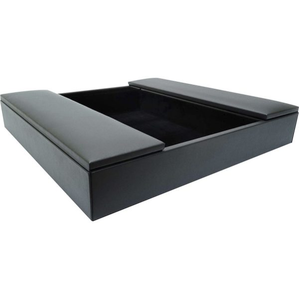 Dacasso Leatherette Enhanced Conference Room Organizer - Desktop - Gray - Leatherette, Velveteen - 1 Each