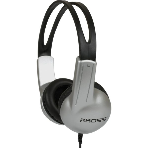 Koss UR10 On Ear Headphones - Stereo - Silver, Black - Mini-phone (3.5mm) - Wired - 32 Ohm - 60 Hz 20 kHz - On-ear - Binaural - Circumaural - 4 ft Cable