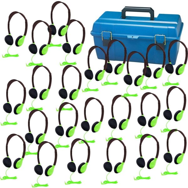 Hamilton Buhl Lab Pack Headphone - Stereo - Green - Mini-phone (3.5mm) - Wired - 32 Ohm - 20 Hz 20 kHz - On-ear - Binaural - Ear-cup - 5 ft Cable