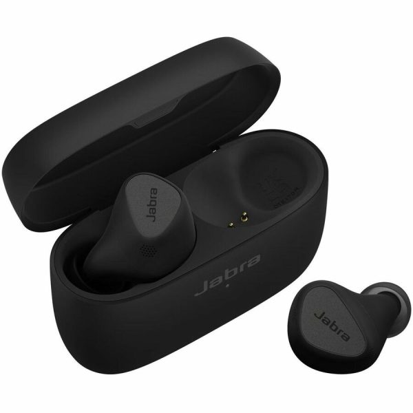 Jabra Elite 5 Earset - Stereo, Mono - True Wireless - Bluetooth - 32.8 ft - 20 Hz - 20 kHz - Earbud - Binaural - In-ear - MEMS Technology Microphone - Noise Canceling - Titanium Black