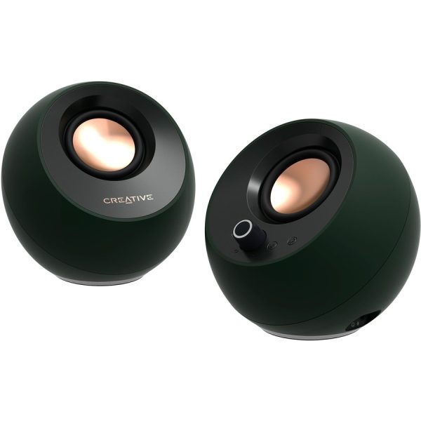 Creative Pebble Pro 2.0 Portable Bluetooth Speaker System - 10 W RMS - Alpine Green - Desktop