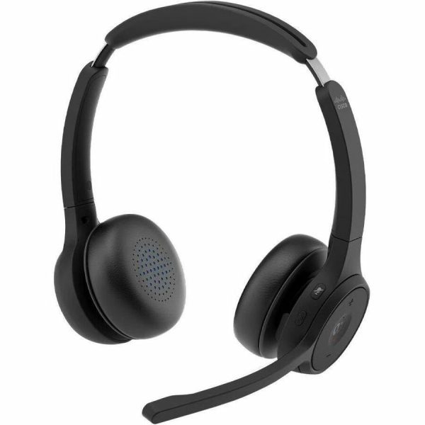 Cisco 720 Headset - Google Assistant, Siri - Stereo - USB Type A - Bluetooth - 213.3 ft - 32 Ohm - 20 Hz - 20 kHz - On-ear - Binaural - Ear-cup - MEMS Technology Microphone - Carbon Black