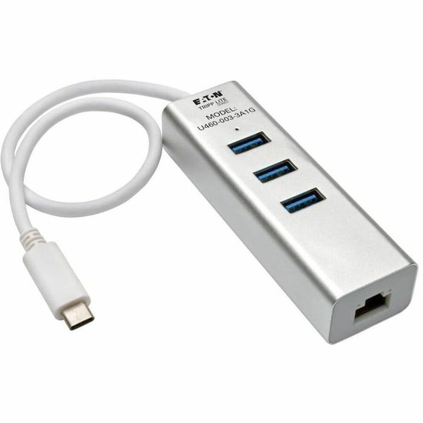 Tripp Lite 3-Port Portable USB 3.1 Gen 1 USB-C Gigabit Ethernet Adapter