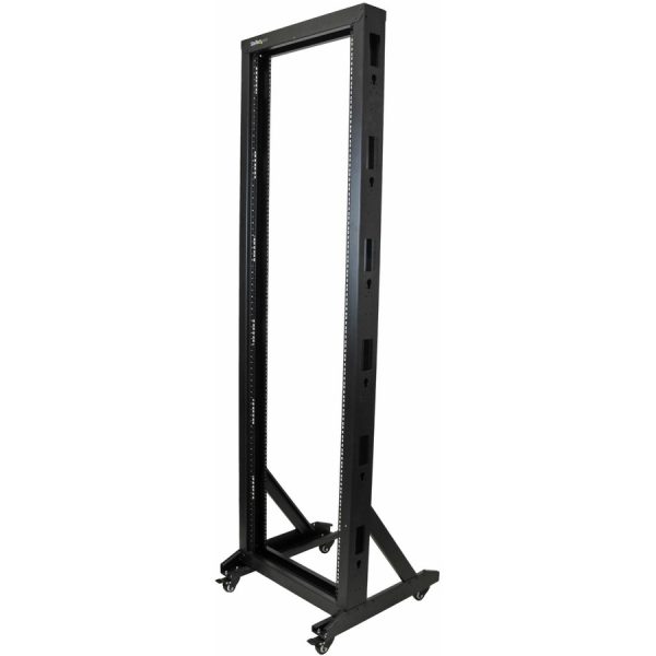 StarTech.com 2-Post Server Rack with Sturdy Steel Construction and Casters - 42U~