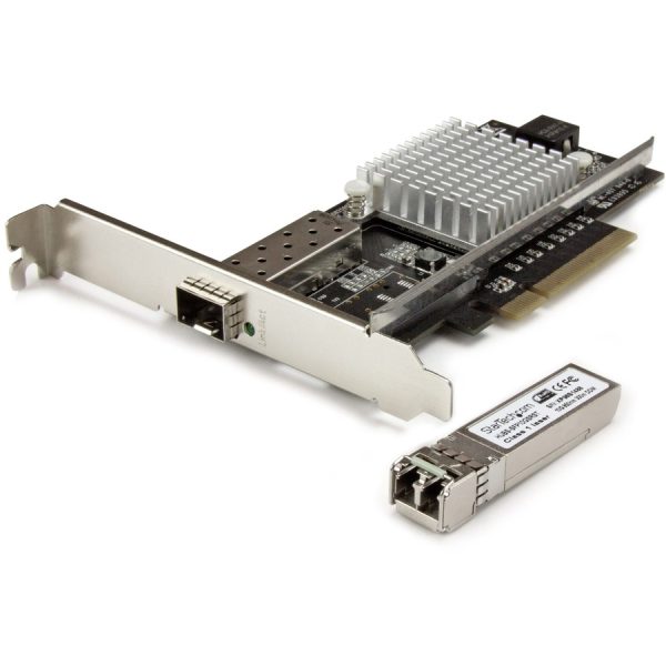 StarTech.com 10G Network Card 1x 10G Open SFP+ Multimode LC Fiber Connector Intel 82599 Chip Gigabit Ethernet Card