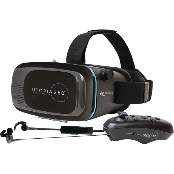 ReTrak Utopia 360° VR Headset + Bluetooth Controller/Earbuds and Micro USB Charge Cable