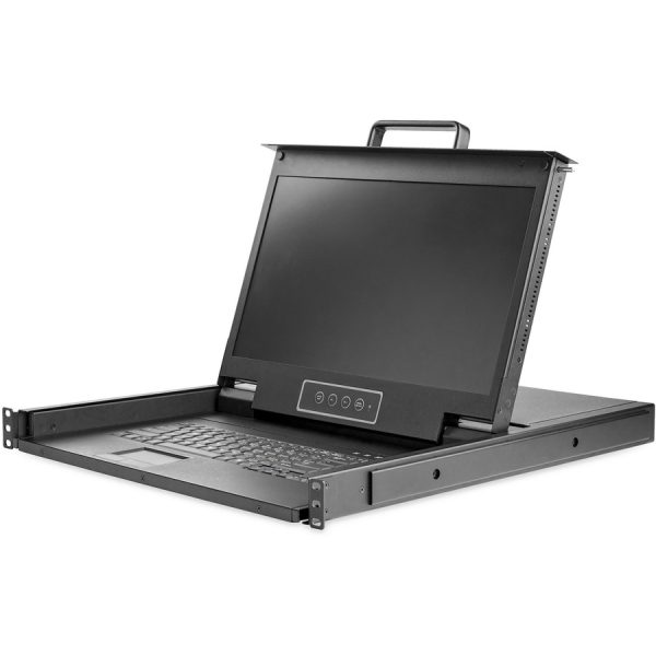 StarTech.com Rackmount KVM Console HD 1080p - Single Port VGA KVM w/17" LCD Monitor - 1U LCD KVM Server Rack Drawer w/Cables - USB Support