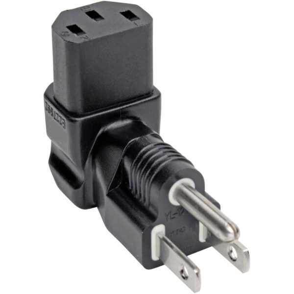 Tripp Lite Down-Angled NEMA 5-15P to C13 Power Cord Adapter - 10A, 125V, Black