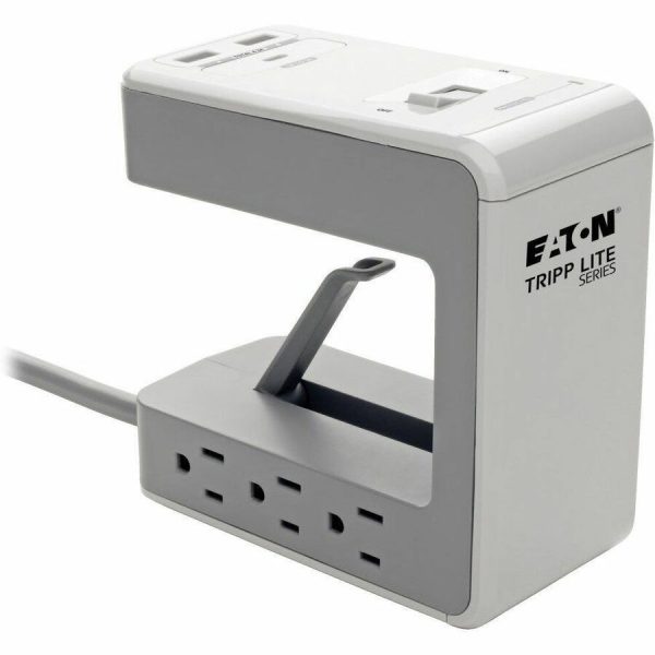 Tripp Lite 6-Outlet Surge Protector w/2 USB-A (2.4A Shared) & 1 USB-C (3A) - 8 ft. (2.43 m) Cord, 1080 Joules, Desk Clamp