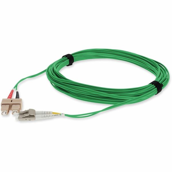 AddOn 2m LC (Male) to SC (Male) Green OM3 Duplex Fiber OFNR (Riser-Rated) Patch Cable