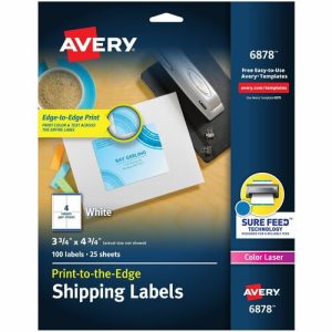 Avery Laser Labels,Matte,Mailing,3-3/4"x4-3/4",100/PK,WE