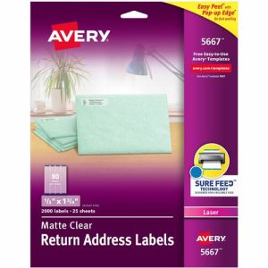 Avery  Laser Labels, Return Address, 1/2"x1-3/4", 2000/PK, Matte CL