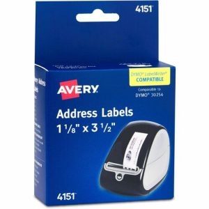 Avery  Multipurpose Labels, 3-1/2"x1-1/8", 120/Roll,1 RL/BX, Clear