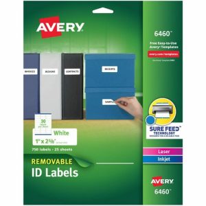 Avery Laser/Inkjet Labels,Removable,1"x2-5/8", 750/PK,WE
