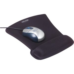 Belkin  Mouse Pad,Gel,w/WristRest,Rubber&Poly,9.3"x11.9"x1.4",BK