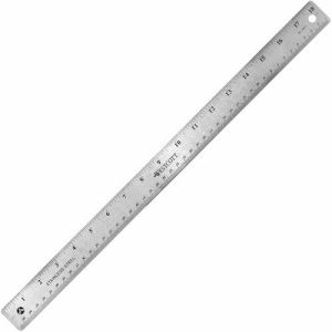Acme United Corporation Ruler, 18"L, Stainless Steel, Nonslip Cork Back, Silver