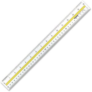 Acme United Corporation Ruler, f/Data Highlight, Flexible, Tinted Guide, 15", Clear