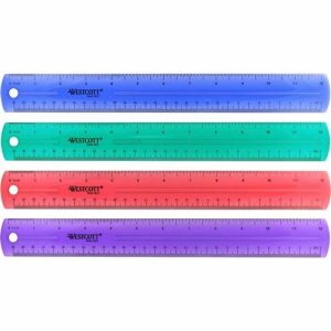 Acme United Corporation Plastic Ruler, Jewel Colored,Transparent,12", Assorted
