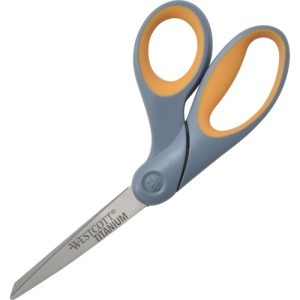 Acme United Corporation Bent Scissors,Titanium Bonded Shears,8", Gray/Yellow
