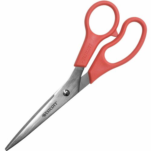 Acme United Corporation Scissors, Stainless Steel Blades 8", Straight, Red Handle