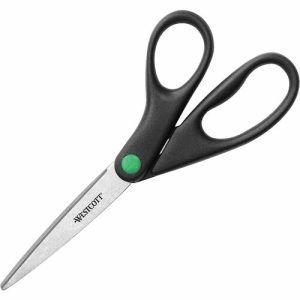 Acme United Corporation  Stainless Steel Shears, 8" Straight, Contoured Black Handles