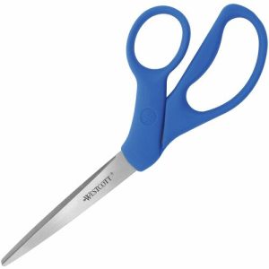Acme United Corporation  All Purpose Scissors, Bent, 8" L, Blue Handle
