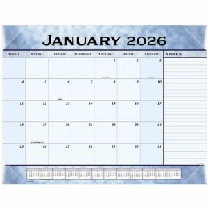 AT-A-GLANCE  Desk Pad Calendar, 12 Month Jan-Dec, 22"x17", Slate Blue