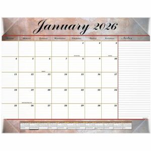 AT-A-GLANCE  Desk Pad Calendar,12 Month Jan-Dec,17"x22", BY Marble