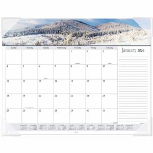 AT-A-GLANCE  Calendar Desk Pad, Block, 12 Mth Jan-Dec, 22"x17", Landscape